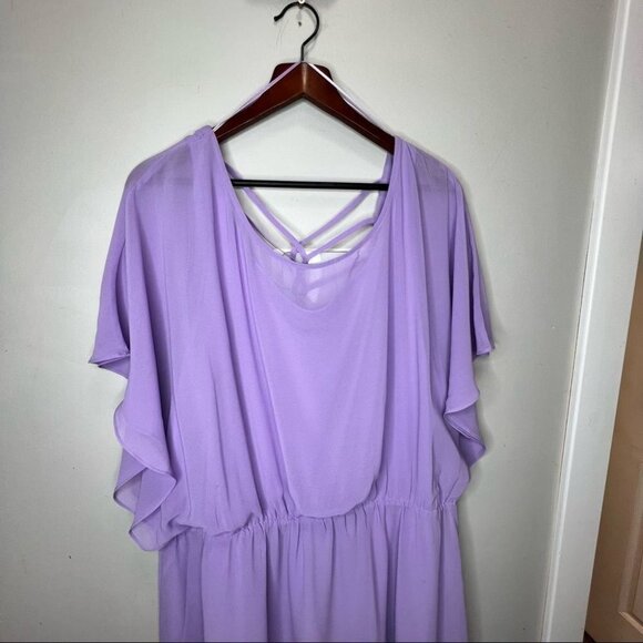 Addition Elle New Noir Lilac Chiffon Dress Size 22 NWT Brand New Wedding Guest - Picture 6 of 9
